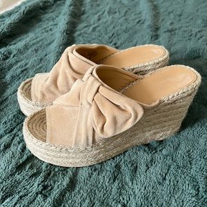 Nordstrom Marc Fisher Alida Espadrille Wedge Sandal in Tan Size 9